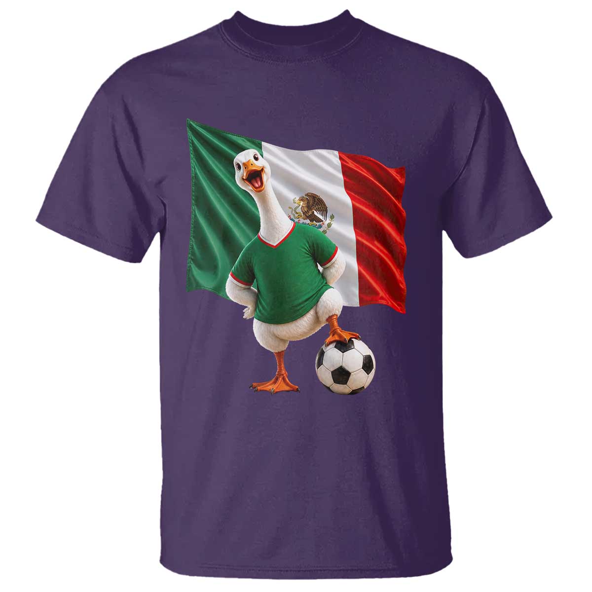 Funny Screaming Merlin the Duck T Shirt Mexico Soccer Flag Football Fans