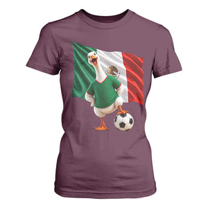 Funny Screaming Merlin the Duck T Shirt For Women Mexico Soccer Flag Football Fans