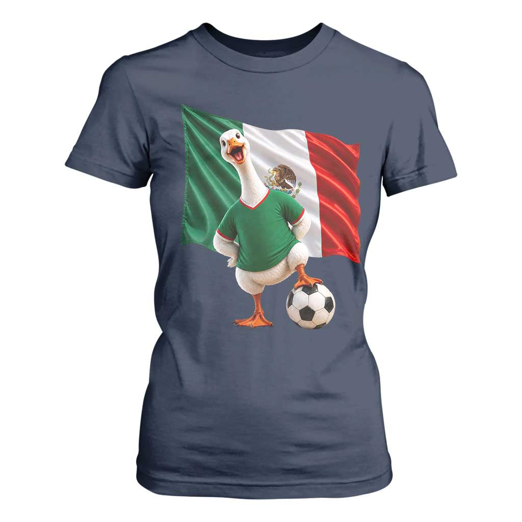 Funny Screaming Merlin the Duck T Shirt For Women Mexico Soccer Flag Football Fans