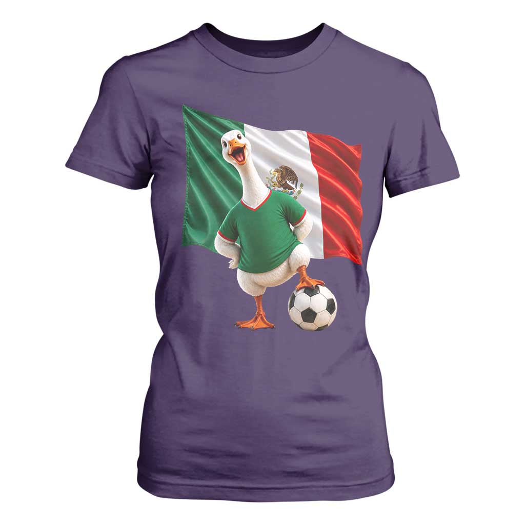 Funny Screaming Merlin the Duck T Shirt For Women Mexico Soccer Flag Football Fans