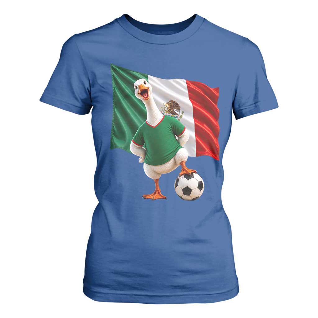 Funny Screaming Merlin the Duck T Shirt For Women Mexico Soccer Flag Football Fans