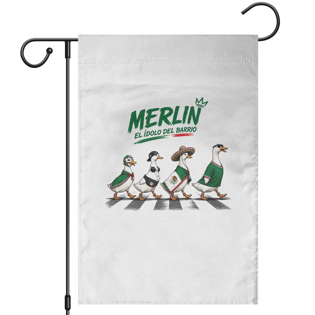 Merlin the Ducks Crosswalk Walk Parody Garden Flag El Idolo Del Barrio Mexico Duck Soccer Football Fans TS02 White Print Your Wear
