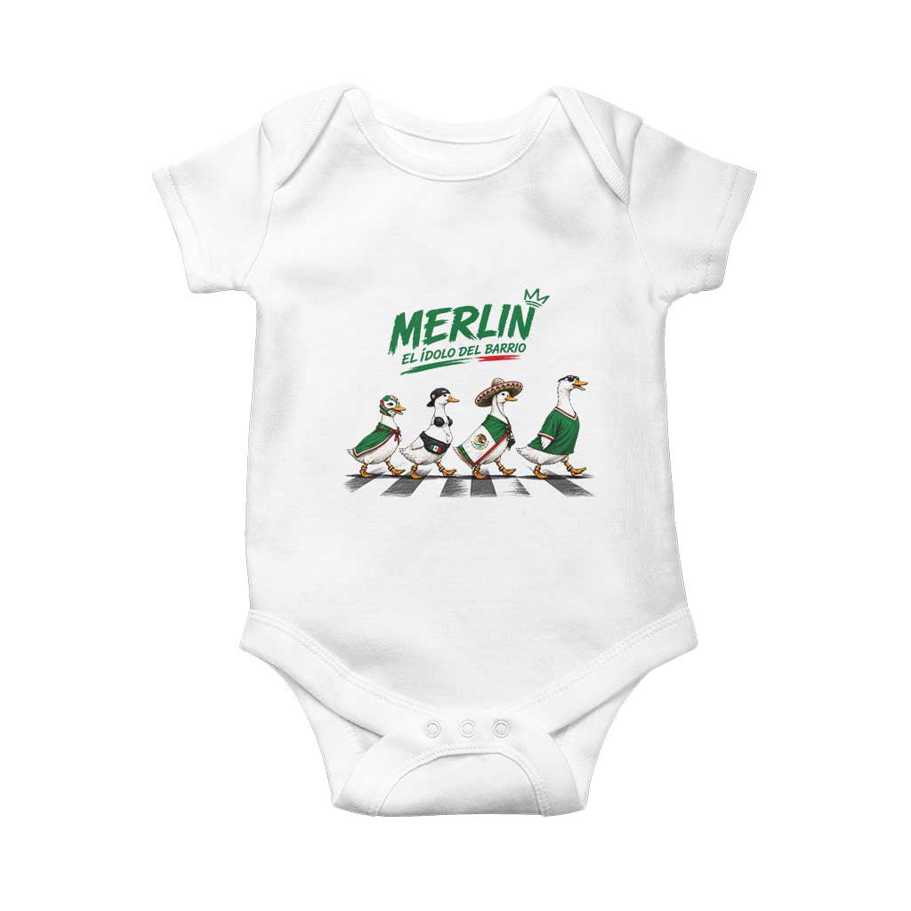 Merlin the Ducks Crosswalk Walk Parody Baby Onesie El Idolo Del Barrio Mexico Duck Soccer Football Fans