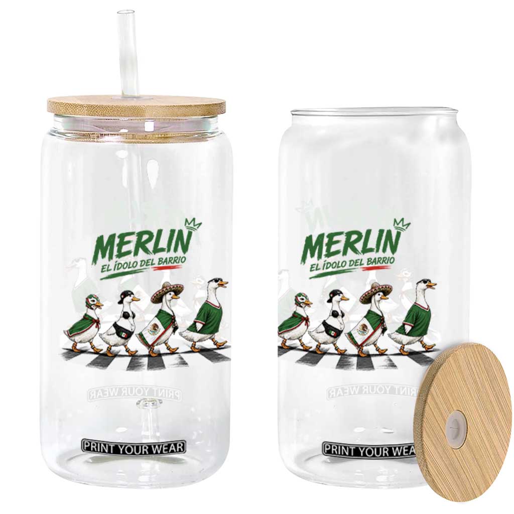 Merlin the Ducks Crosswalk Walk Parody Glass Can El Idolo Del Barrio Mexico Duck Soccer Football Fans