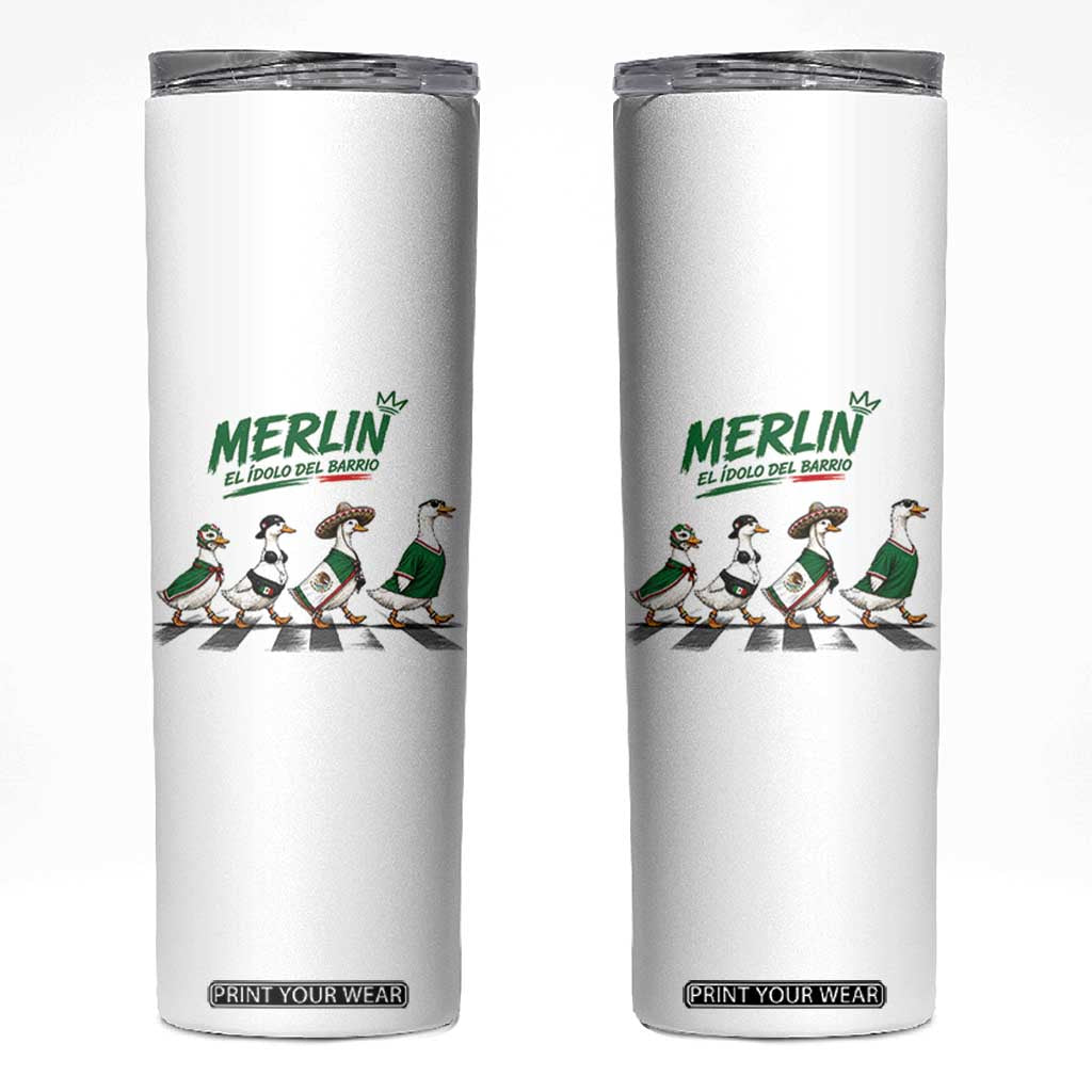 Merlin the Ducks Crosswalk Walk Parody Skinny Tumbler El Idolo Del Barrio Mexico Duck Soccer Football Fans