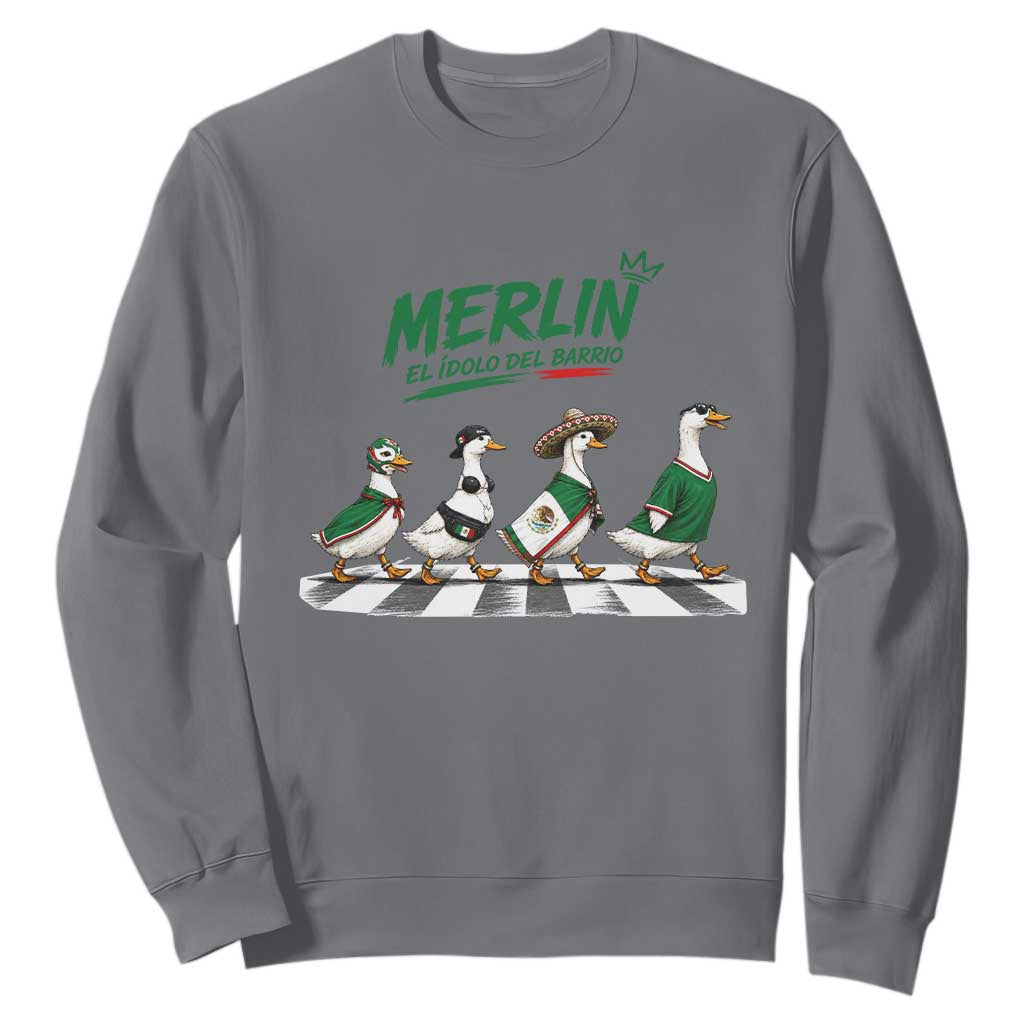 Merlin the Ducks Crosswalk Walk Parody Sweatshirt El Idolo Del Barrio Mexico Duck Soccer Football Fans