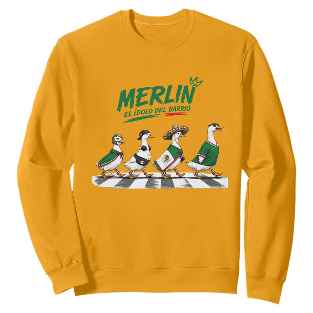 Merlin the Ducks Crosswalk Walk Parody Sweatshirt El Idolo Del Barrio Mexico Duck Soccer Football Fans