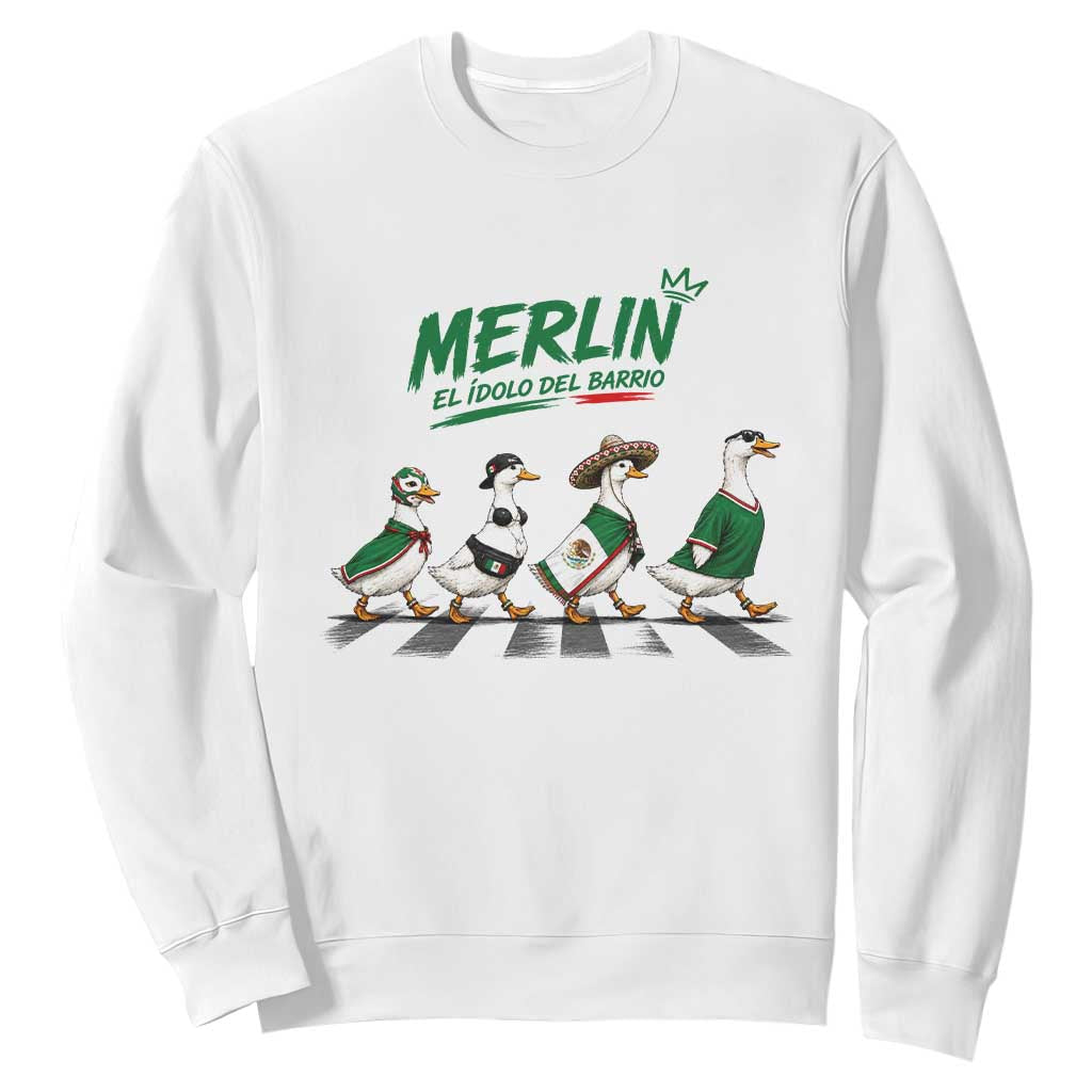 Merlin the Ducks Crosswalk Walk Parody Sweatshirt El Idolo Del Barrio Mexico Duck Soccer Football Fans
