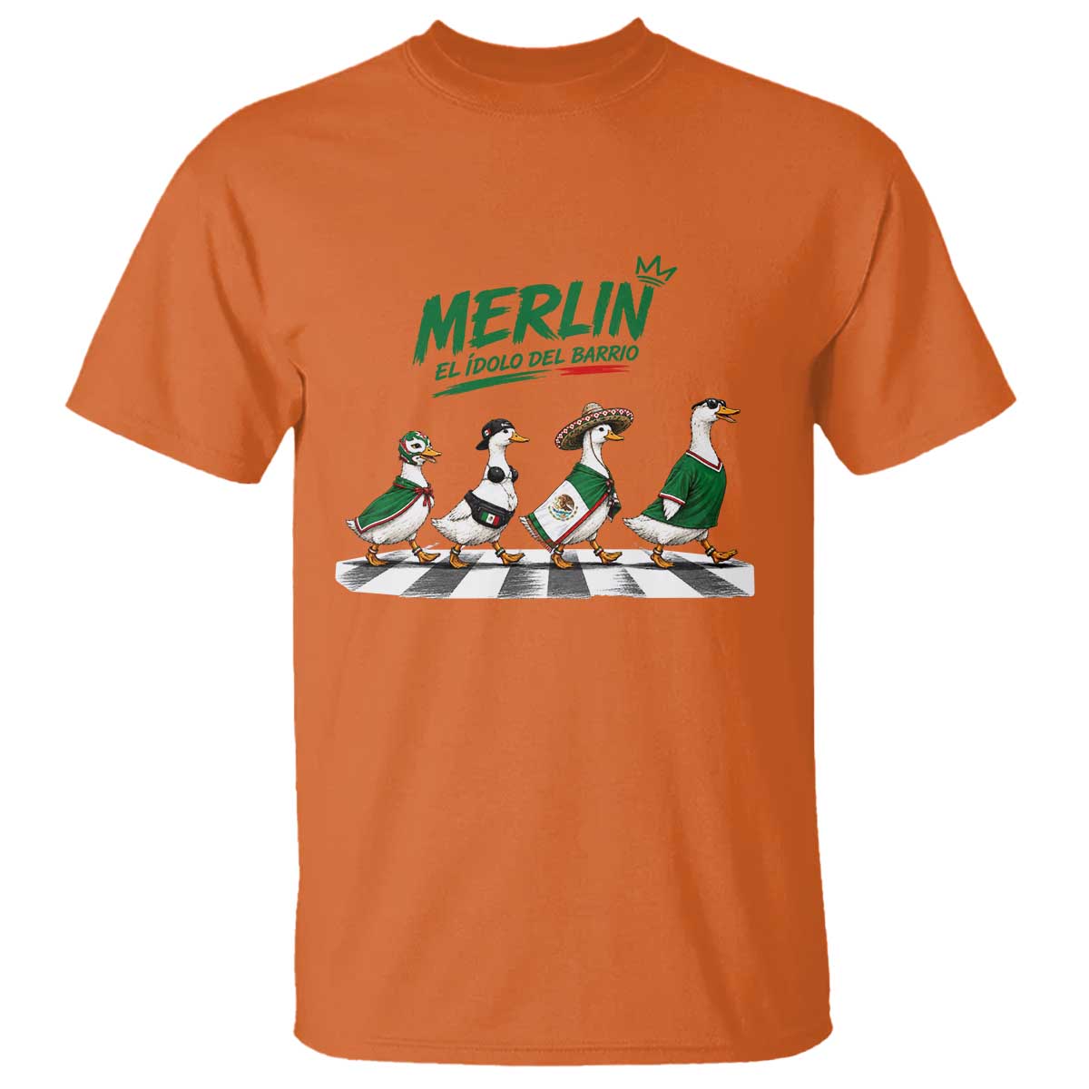 Merlin the Ducks Crosswalk Walk Parody T Shirt El Idolo Del Barrio Mexico Duck Soccer Football Fans