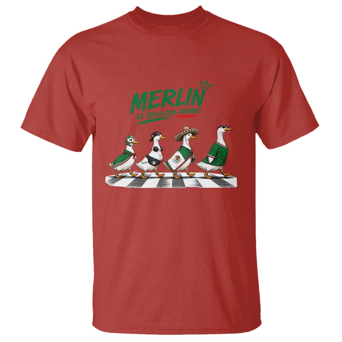 Merlin the Ducks Crosswalk Walk Parody T Shirt El Idolo Del Barrio Mexico Duck Soccer Football Fans