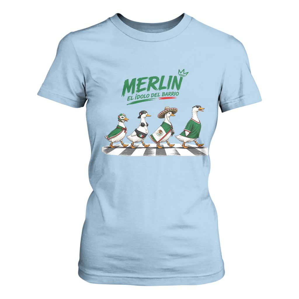 Merlin the Ducks Crosswalk Walk Parody T Shirt For Women El Idolo Del Barrio Mexico Duck Soccer Football Fans