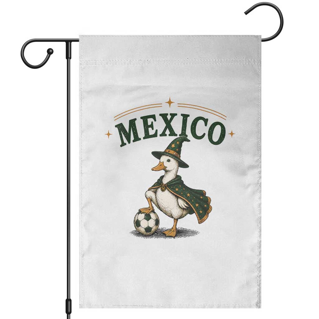 Vintage Mexico Soccer Wizard Duck Magical Fantasy Garden Flag Retro Mexican Pride Football Fans