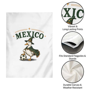 Vintage Mexico Soccer Wizard Duck Magical Fantasy Garden Flag Retro Mexican Pride Football Fans
