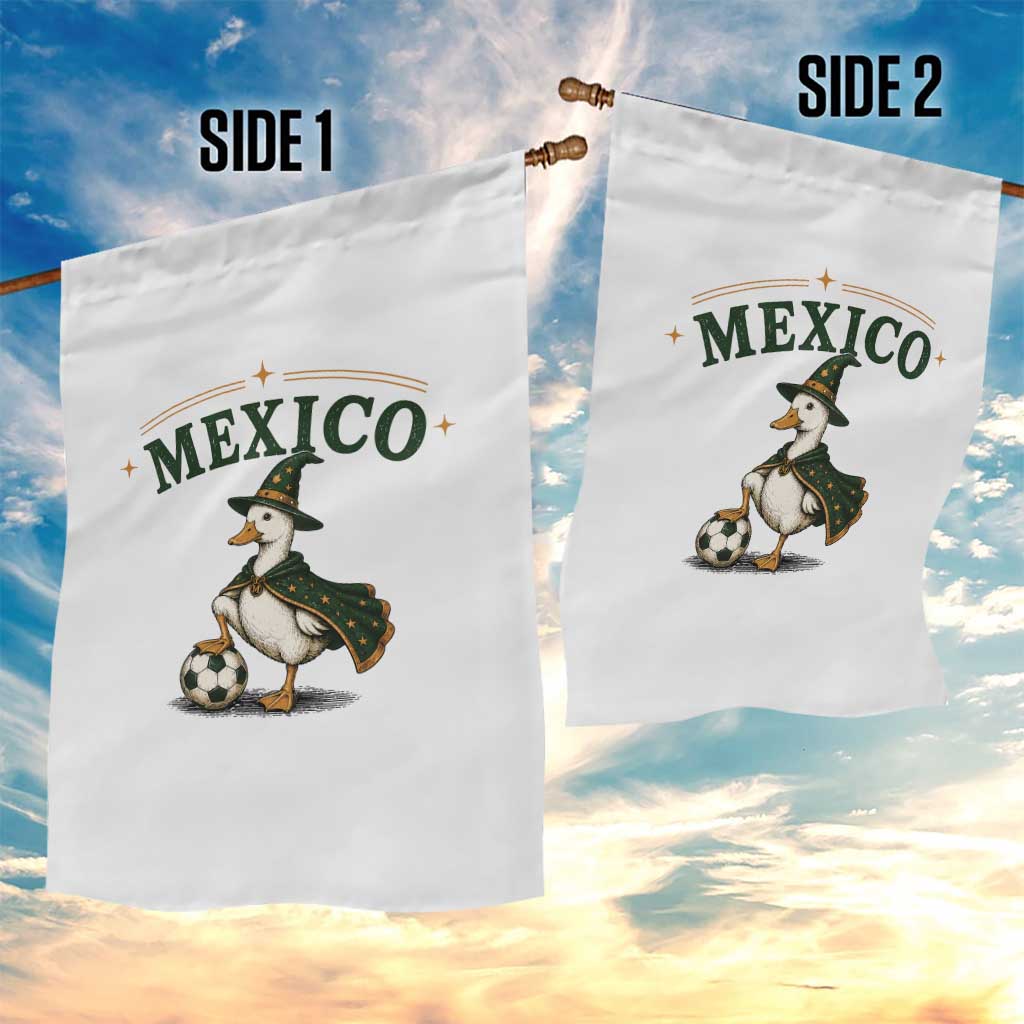Vintage Mexico Soccer Wizard Duck Magical Fantasy Garden Flag Retro Mexican Pride Football Fans