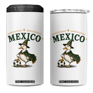 Vintage Mexico Soccer Wizard Duck Magical Fantasy 4 in 1 Can Cooler Tumbler Retro Mexican Pride Football Fans