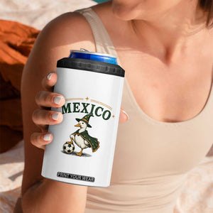 Vintage Mexico Soccer Wizard Duck Magical Fantasy 4 in 1 Can Cooler Tumbler Retro Mexican Pride Football Fans