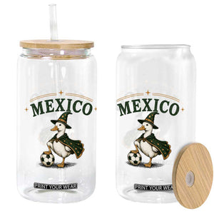 Vintage Mexico Soccer Wizard Duck Magical Fantasy Glass Can Retro Mexican Pride Football Fans