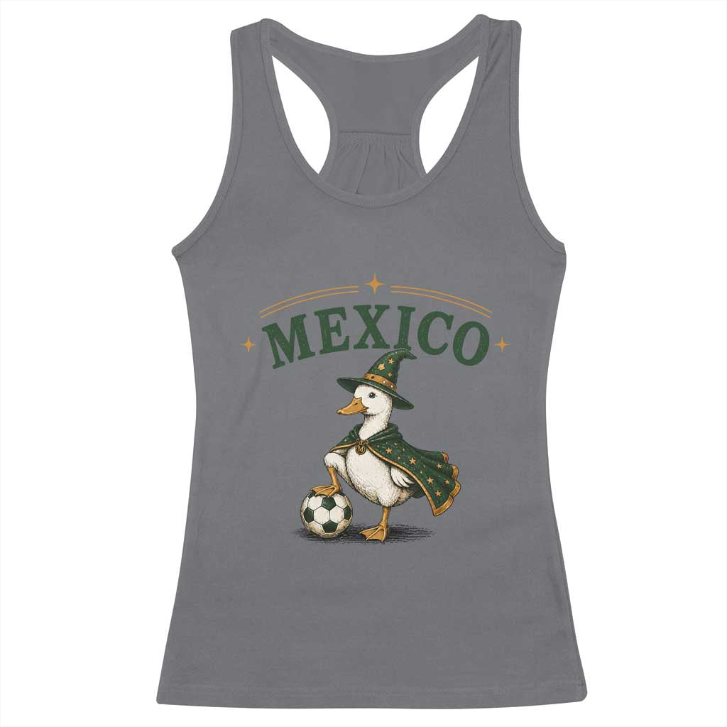 Vintage Mexico Soccer Wizard Duck Magical Fantasy Racerback Tank Top Retro Mexican Pride Football Fans