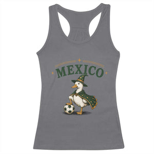 Vintage Mexico Soccer Wizard Duck Magical Fantasy Racerback Tank Top Retro Mexican Pride Football Fans