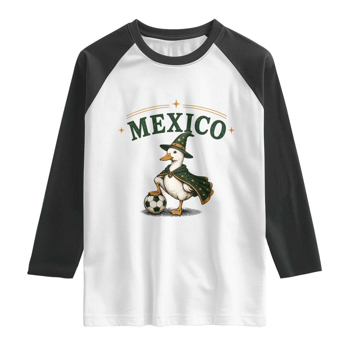 Vintage Mexico Soccer Wizard Duck Magical Fantasy Raglan Shirt Retro Mexican Pride Football Fans