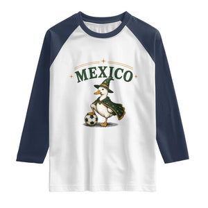 Vintage Mexico Soccer Wizard Duck Magical Fantasy Raglan Shirt Retro Mexican Pride Football Fans