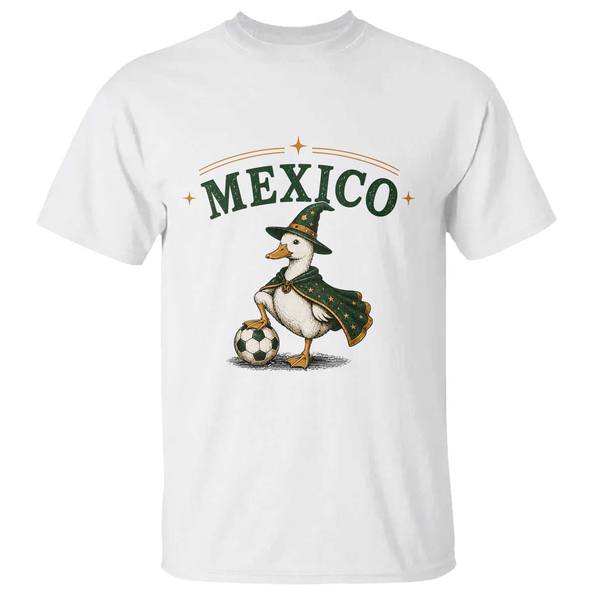 Vintage Mexico Soccer Wizard Duck Magical Fantasy T Shirt Retro Mexican Pride Football Fans TS02 White Print Your Wear