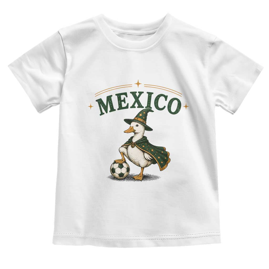 Vintage Mexico Soccer Wizard Duck Magical Fantasy Toddler T Shirt Retro Mexican Pride Football Fans TS02 White Print Your Wear