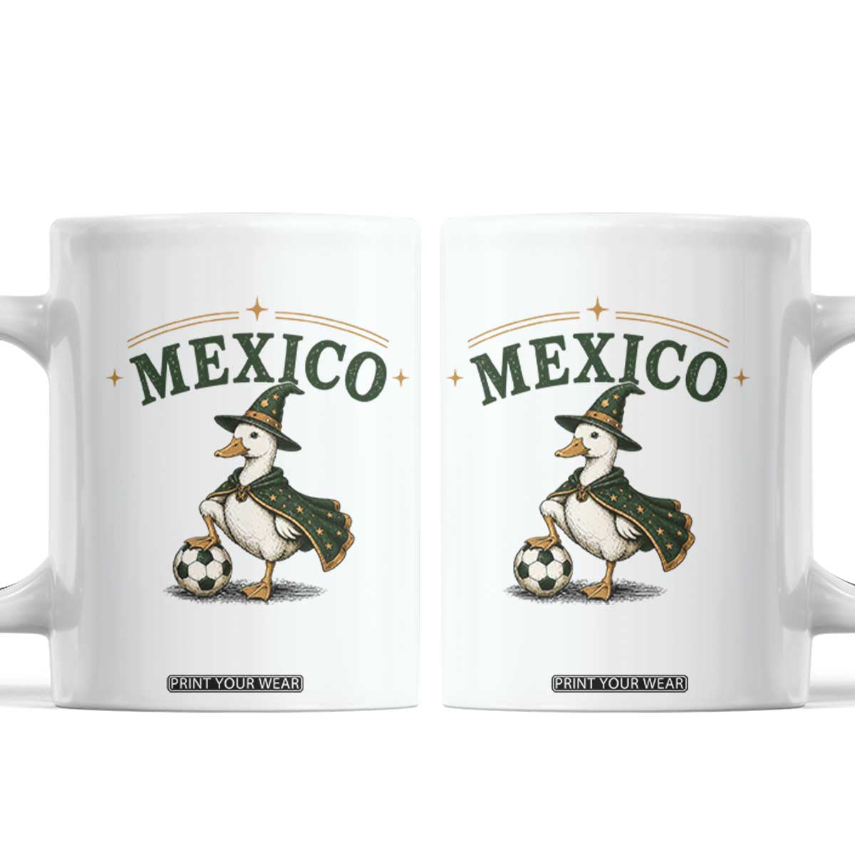 Vintage Mexico Soccer Wizard Duck Magical Fantasy Coffee Mug Retro Mexican Pride Football Fans