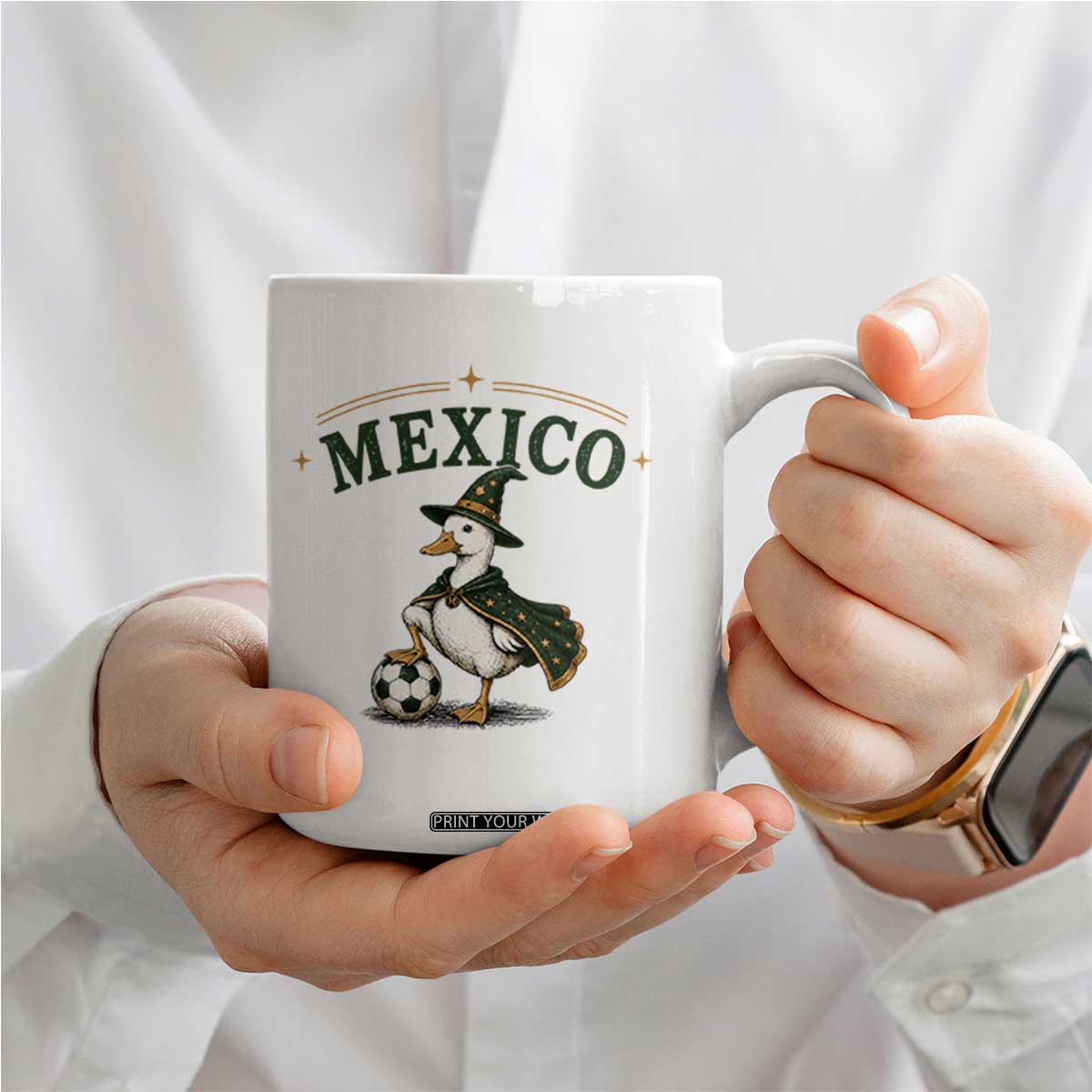 Vintage Mexico Soccer Wizard Duck Magical Fantasy Coffee Mug Retro Mexican Pride Football Fans