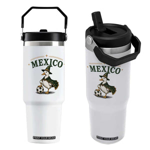 Vintage Mexico Soccer Wizard Duck Magical Fantasy Flip Straw Tumbler Retro Mexican Pride Football Fans