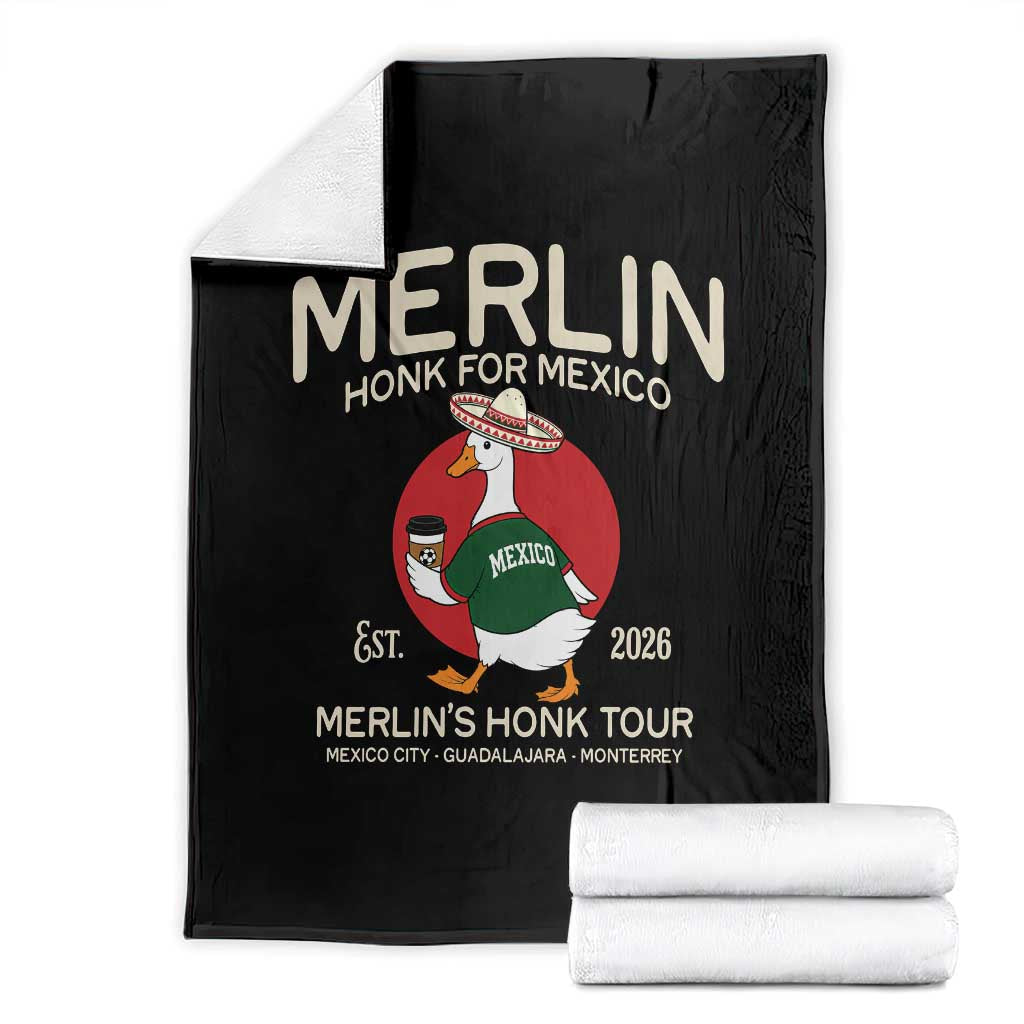 Merlin the Duck Honk Tour Mexico Retro Band Parody Throw Blanket Mexican Pride Soccer Locer Football Fans