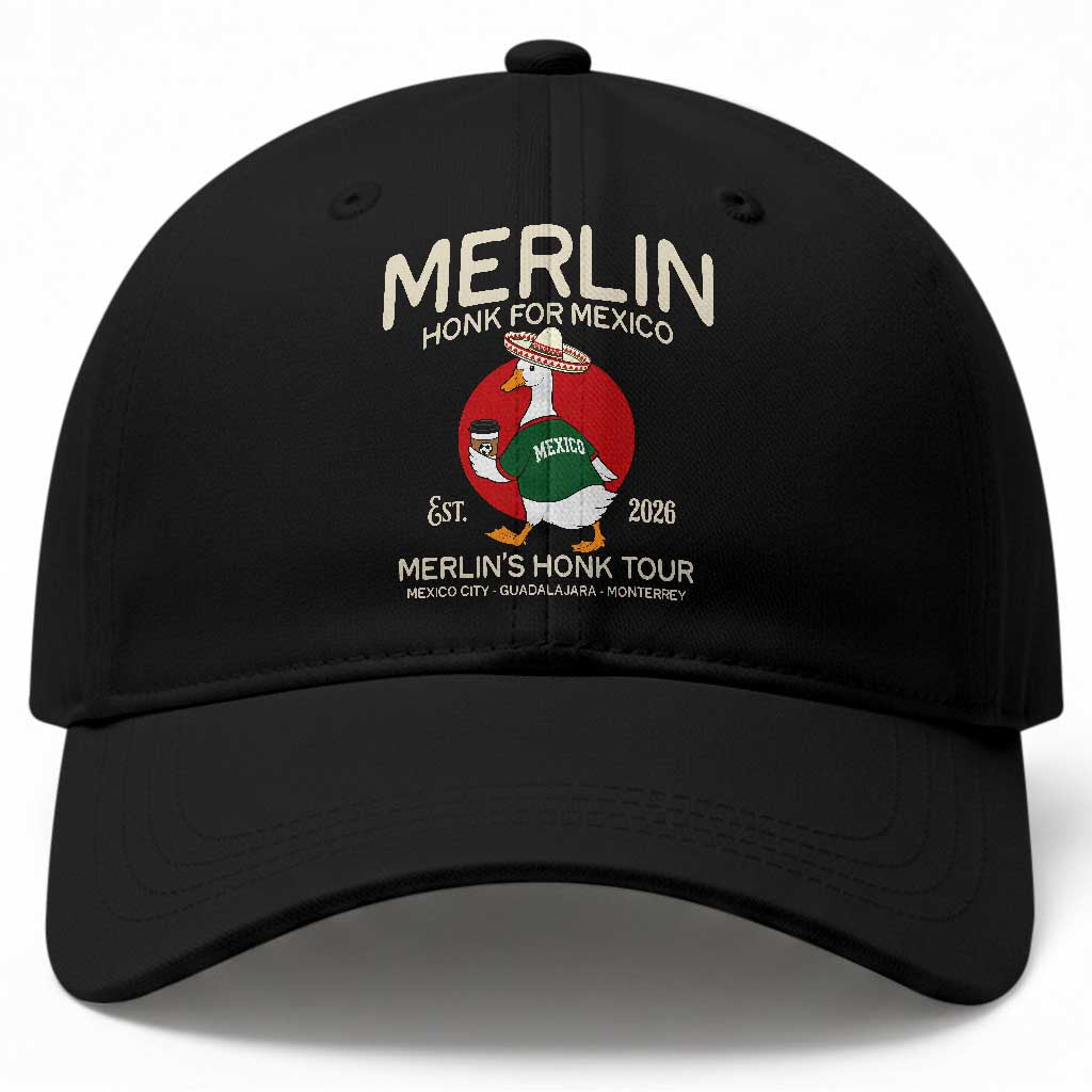 Merlin the Duck Honk Tour Mexico Retro Band Parody Baseball Cap Mexican Pride Soccer Locer Football Fans