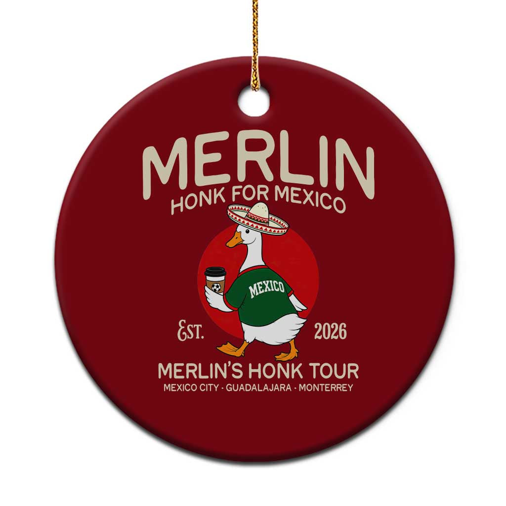 Merlin the Duck Honk Tour Mexico Retro Band Parody Ceramic Ornament Mexican Pride Soccer Locer Football Fans TS02 1pc Red Print Your Wear