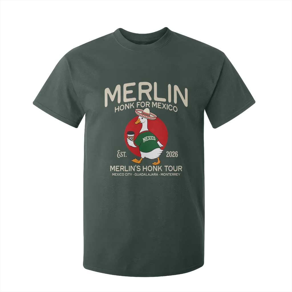 Merlin the Duck Honk Tour Mexico Retro Band Parody T Shirt For Kid Mexican Pride Soccer Locer Football Fans