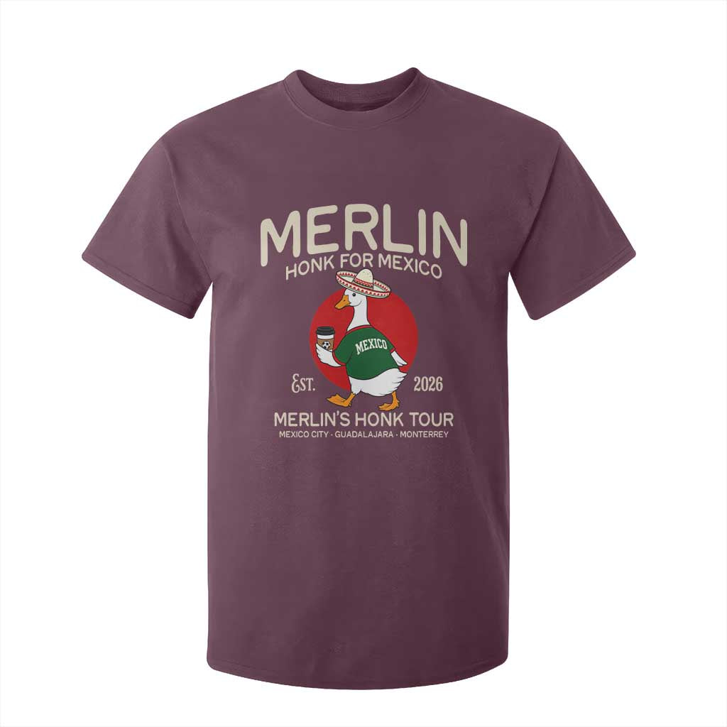 Merlin the Duck Honk Tour Mexico Retro Band Parody T Shirt For Kid Mexican Pride Soccer Locer Football Fans