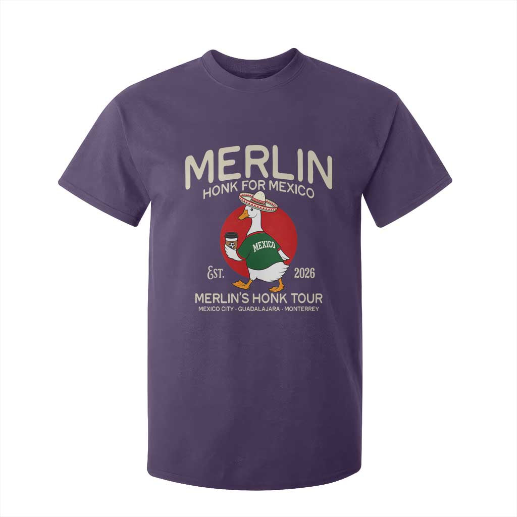 Merlin the Duck Honk Tour Mexico Retro Band Parody T Shirt For Kid Mexican Pride Soccer Locer Football Fans