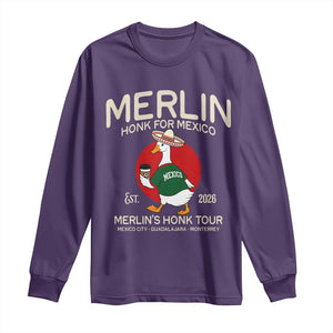Merlin the Duck Honk Tour Mexico Retro Band Parody Long Sleeve Shirt Mexican Pride Soccer Locer Football Fans