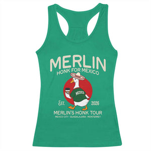 Merlin the Duck Honk Tour Mexico Retro Band Parody Racerback Tank Top Mexican Pride Soccer Locer Football Fans