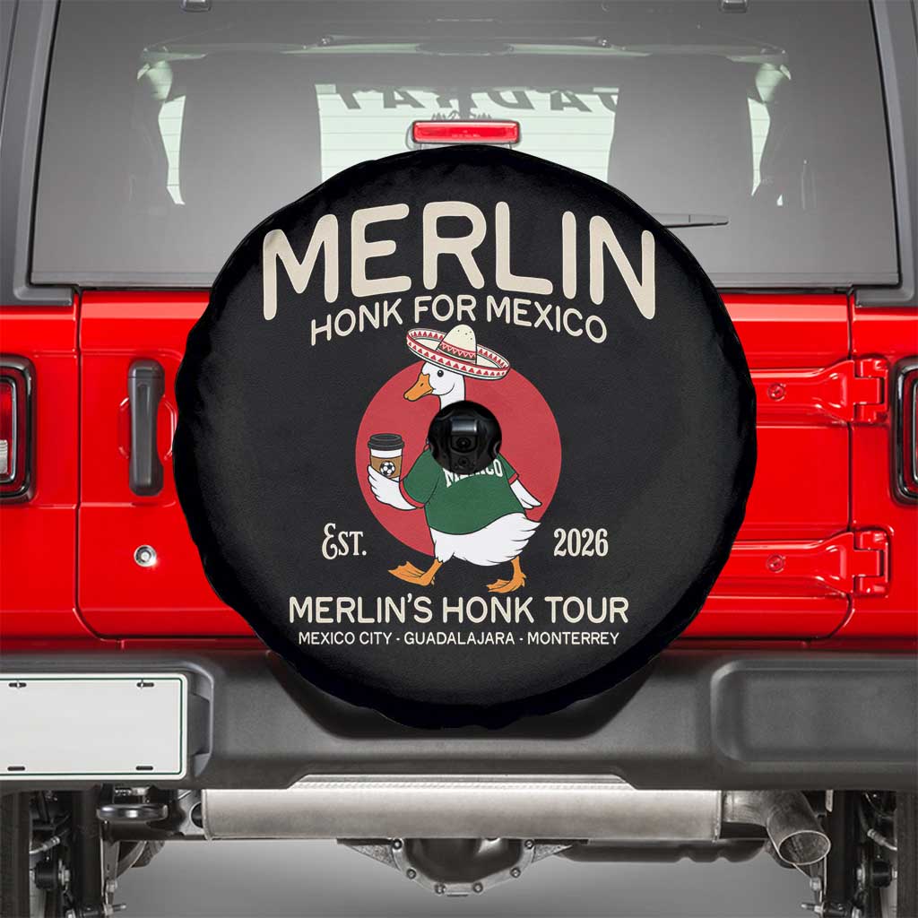 Merlin the Duck Honk Tour Mexico Retro Band Parody Spare Tire Cover Mexican Pride Soccer Locer Football Fans
