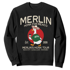 Merlin the Duck Honk Tour Mexico Retro Band Parody Sweatshirt Mexican Pride Soccer Locer Football Fans