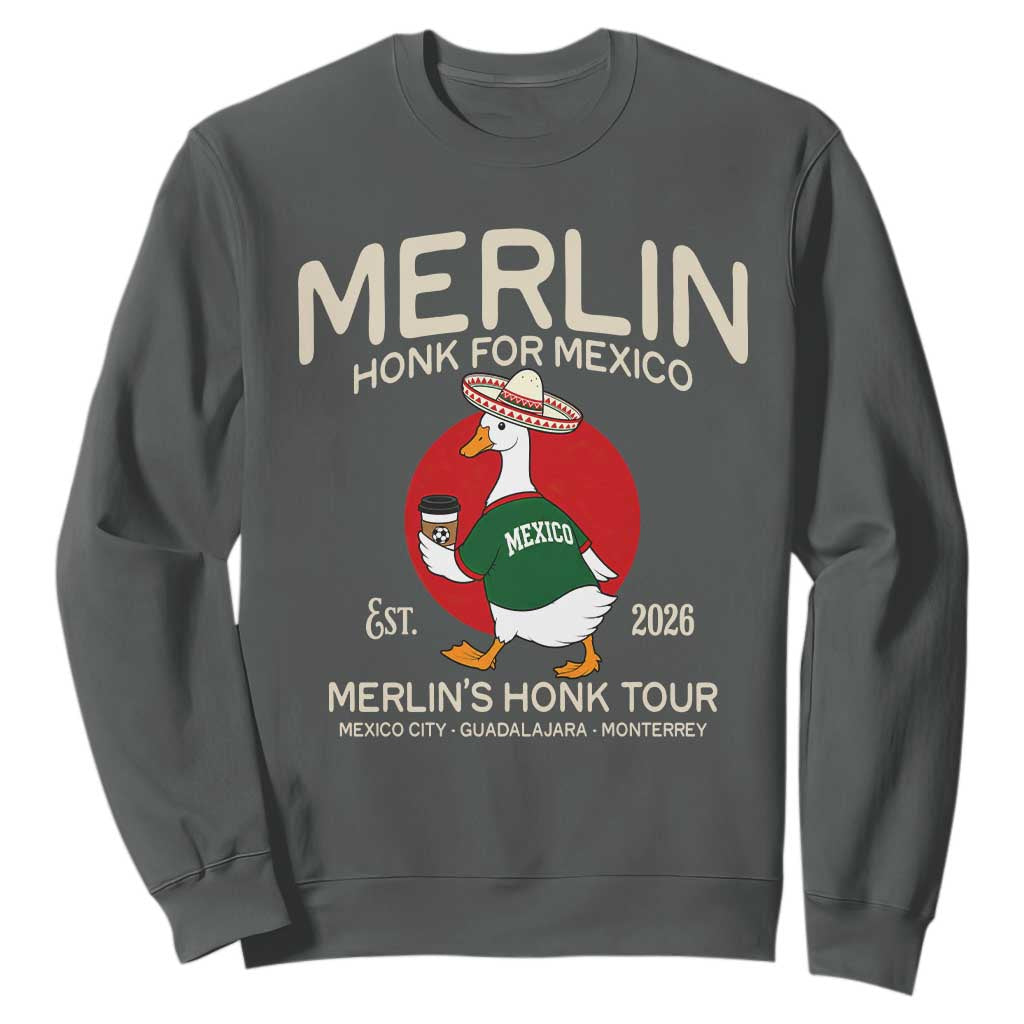 Merlin the Duck Honk Tour Mexico Retro Band Parody Sweatshirt Mexican Pride Soccer Locer Football Fans