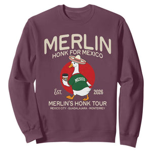 Merlin the Duck Honk Tour Mexico Retro Band Parody Sweatshirt Mexican Pride Soccer Locer Football Fans