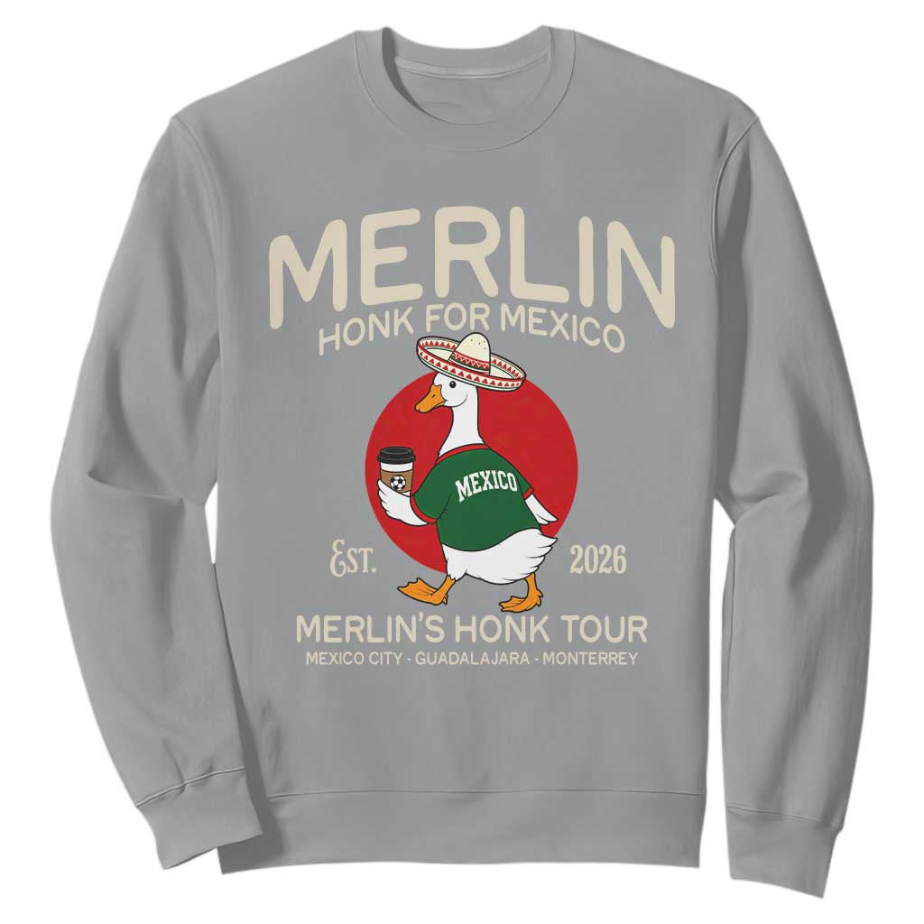Merlin the Duck Honk Tour Mexico Retro Band Parody Sweatshirt Mexican Pride Soccer Locer Football Fans