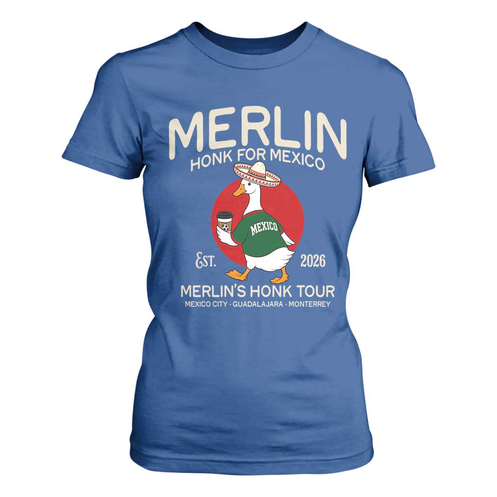 Merlin the Duck Honk Tour Mexico Retro Band Parody T Shirt For Women Mexican Pride Soccer Locer Football Fans