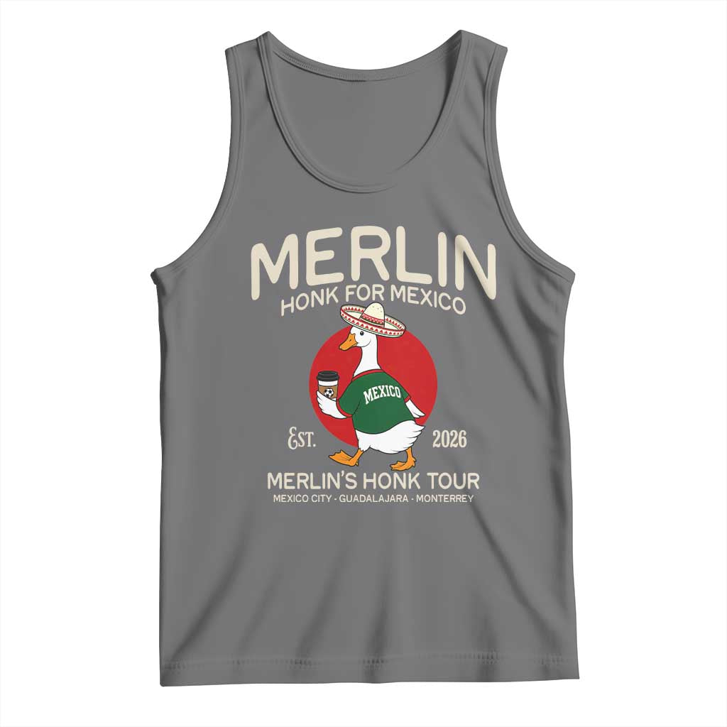Merlin the Duck Honk Tour Mexico Retro Band Parody Tank Top Mexican Pride Soccer Locer Football Fans