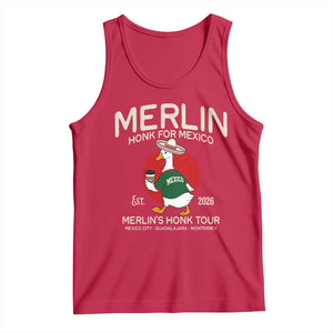 Merlin the Duck Honk Tour Mexico Retro Band Parody Tank Top Mexican Pride Soccer Locer Football Fans