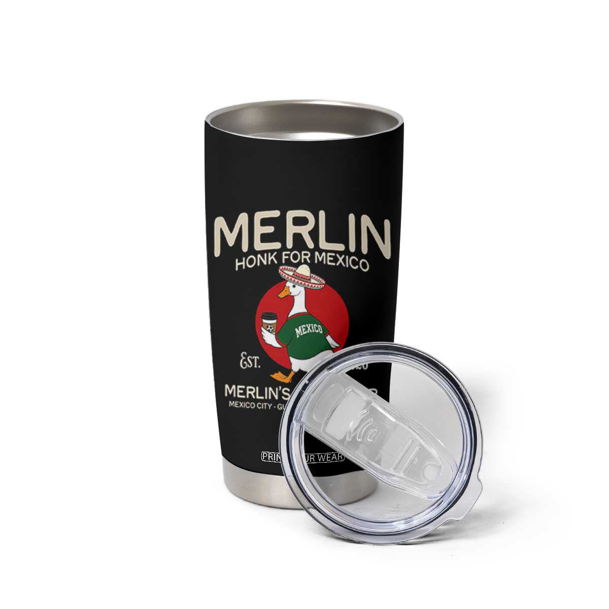 Merlin the Duck Honk Tour Mexico Retro Band Parody Tumbler Cup Mexican Pride Soccer Locer Football Fans