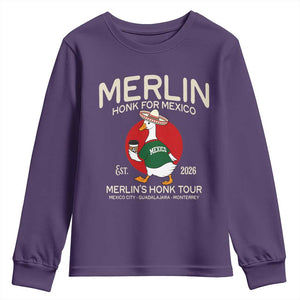Merlin the Duck Honk Tour Mexico Retro Band Parody Youth Sweatshirt Mexican Pride Soccer Locer Football Fans