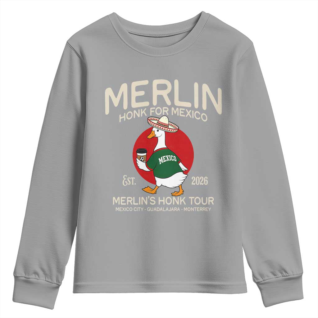 Merlin the Duck Honk Tour Mexico Retro Band Parody Youth Sweatshirt Mexican Pride Soccer Locer Football Fans