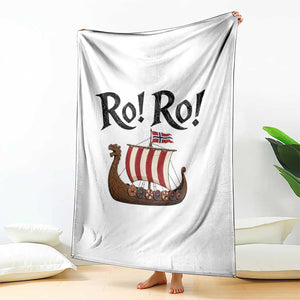 Funny Norwegian Viking Longship Ro Ro Throw Blanket Retro Norge Norway Flag Football Fans TS02 Print Your Wear